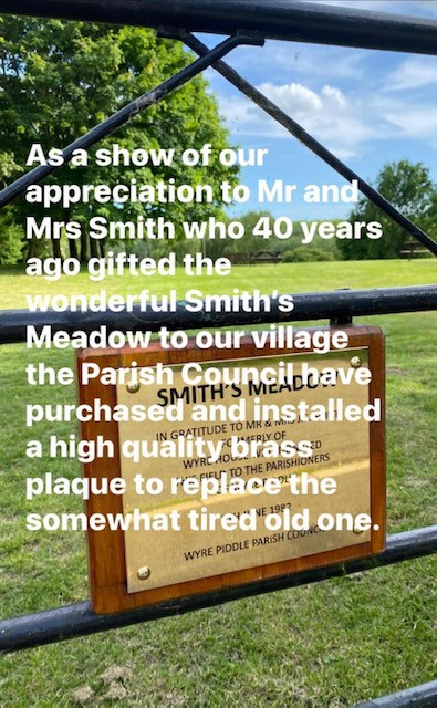 smiths meadow plaque